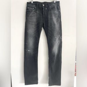 Diesel men’s charcoal stretch denim jeans